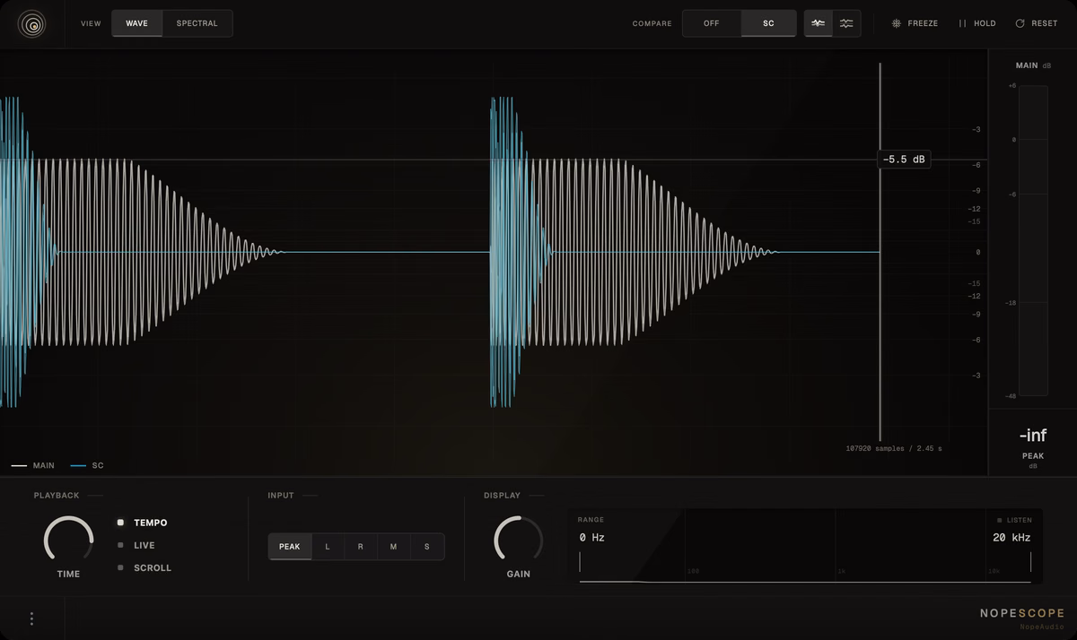NopeScope: Free Dual-Signal Oscilloscope Plugin by NopeAudio